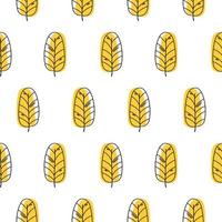 Autumn seamless pattern with leaves. Abstract yellow flower seamless pattern vector