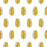 Autumn seamless pattern with leaves. Abstract yellow flower seamless pattern vector