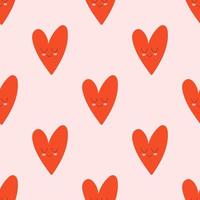 Cute red heart seamless pattern. Valentine's day, love concept