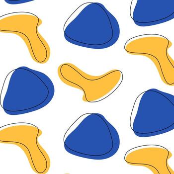 Pattern with shapes and doodle blob. Doodle vector template for design.