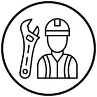 estilo de icono de trabajador de construcción vector