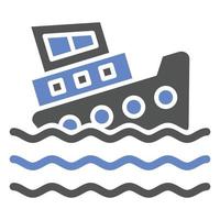 estilo de icono de fregadero de barco vector