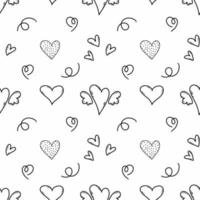 Cute doodle heart. Seamless pattern. Valentine day. Printing on fabric and packaging. vector