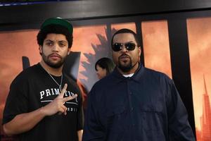 LOS ANGELES, MAY 8 -  Ice Cube, son at the Godzilla Premiere at Dolby Theater on May 8, 2014 in Los Angeles, CA photo