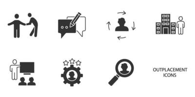 outplacement icons set . outplacement pack symbol vector elements for infographic web