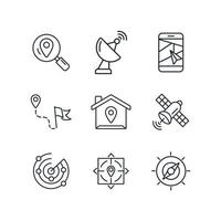 conjunto de iconos de navegación. elementos de vector de símbolo de paquete de navegación para web de infografía