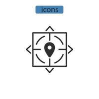 iconos de destino símbolo elementos vectoriales para web infográfico vector