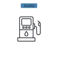 gasolinera iconos símbolo vector elementos para infografía web