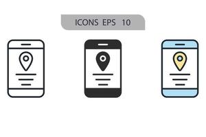 iconos de navegación de mapa símbolo elementos vectoriales para web infográfico vector