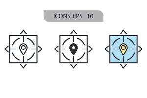 destination icons  symbol vector elements for infographic web