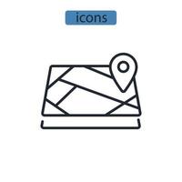 mapa iconos símbolo elementos vectoriales para infografía web vector