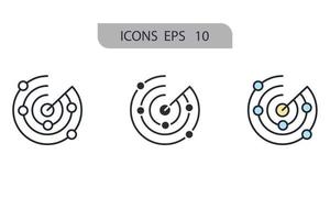 iconos de radar símbolo elementos vectoriales para web infográfico vector