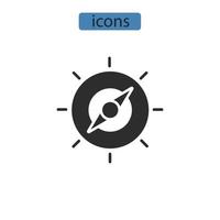 Compass icons  symbol vector elements for infographic web