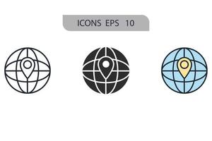 globe icons  symbol vector elements for infographic web