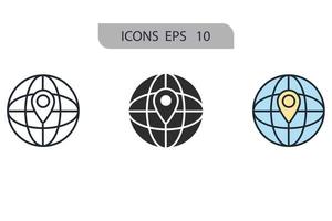 globe icons  symbol vector elements for infographic web