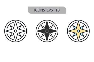 nautical chart icons  symbol vector elements for infographic web