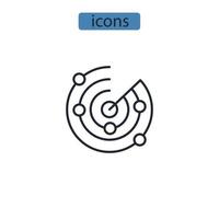 iconos de radar símbolo elementos vectoriales para web infográfico vector