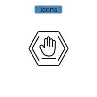 Stop icons  symbol vector elements for infographic web