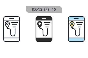 map navigation icons  symbol vector elements for infographic web