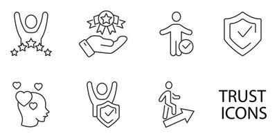 trust building icons set . trust building pack symbol vector elements for infographic web