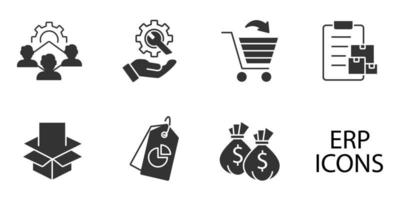 Enterprise resource planning icons set . Enterprise resource planning pack symbol vector elements for infographic web