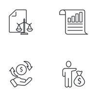 financial statements icons set . financial statements pack symbol vector elements for infographic web