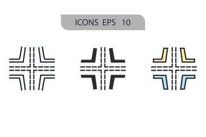 iconos de encrucijada símbolo elementos vectoriales para web infográfico vector