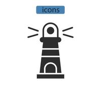 Lighthouse icons  symbol vector elements for infographic web