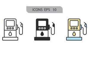 Gas station icons  symbol vector elements for infographic web