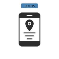 map navigation icons  symbol vector elements for infographic web