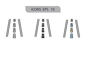 elementos de vector de símbolo de iconos de carretera para web de infografía