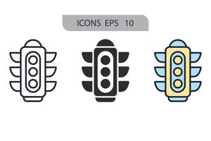 iconos de semáforo símbolo elementos vectoriales para web infográfico vector