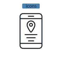 map navigation icons  symbol vector elements for infographic web