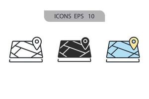 Map icons  symbol vector elements for infographic web