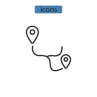 Route icons  symbol vector elements for infographic web
