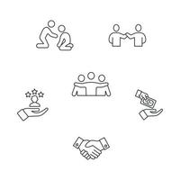 Volunteer Aid Assisstant icons set . Volunteer Aid Assisstant pack symbol vector elements for infographic web