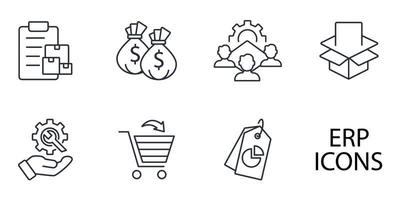 Enterprise resource planning icons set . Enterprise resource planning pack symbol vector elements for infographic web