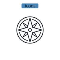 nautical chart icons  symbol vector elements for infographic web