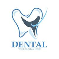 plantilla de vector de diseño abstracto de logotipo dental de clínica dental en estilo lineal. icono de concepto de logotipo de dentista.