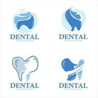 conjunto de conceptos de logotipo vectorial en torno a la salud, la atención, la clínica, el paciente y el dentista vector