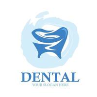 logotipo de la clínica dental creativa icono de símbolo dental abstracto vectorial en estilo de agua de diseño moderno.