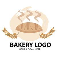 Vector design, bakery logo illustration in bread shape