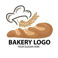 Bakery logo design with toque on cookies, vector illustration