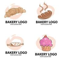 conjunto de logotipos, etiquetas, iconos, insignias y elementos de diseño de panadería vintage vector