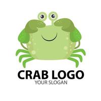 diseño de logotipo de símbolo de vida silvestre de animal de cangrejo verde vector