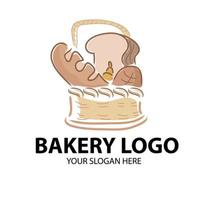 logotipo de panadería. colección de varios tipos de pan. adecuado para logotipos de café, panadería y curso de panadería vector