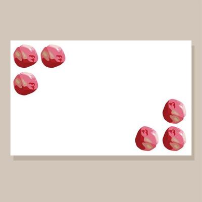 Ripe, ruddy, red apple. Gift card. Vector stock illustration.