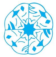 Cartoon  style snowflake. Vector stock illustration for the holidays New Year, Christmas.