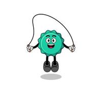 bottle cap mascot cartoon is playing skipping rope vector