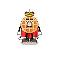 ilustración de la mascota del rey de los waffles circulares
